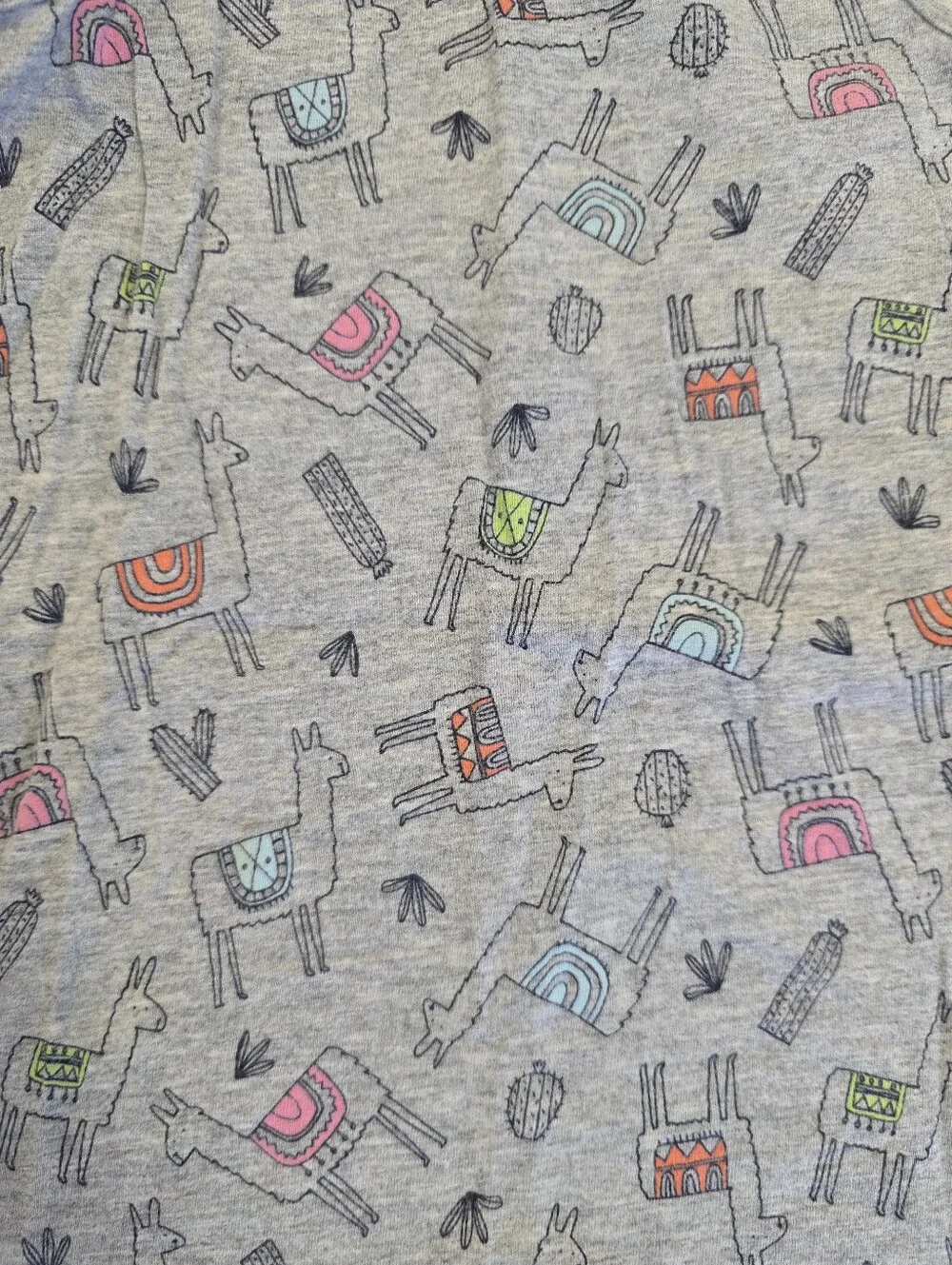 GAP Gray Dress with Llama Print & Shoulder Bow